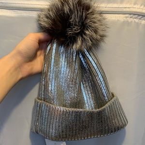 Silver Adrienne Landau Beanie